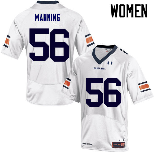 Auburn Tigers Women's Tashawn Manning #56 White Under Armour Stitched College NCAA Authentic Football Jersey XCT0274WZ
